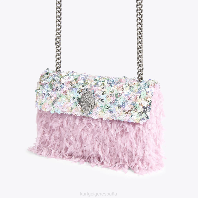 Kurt Geiger mujer londres lentejuelas medio kensington 2LPR43 | bolsas combinación rosa